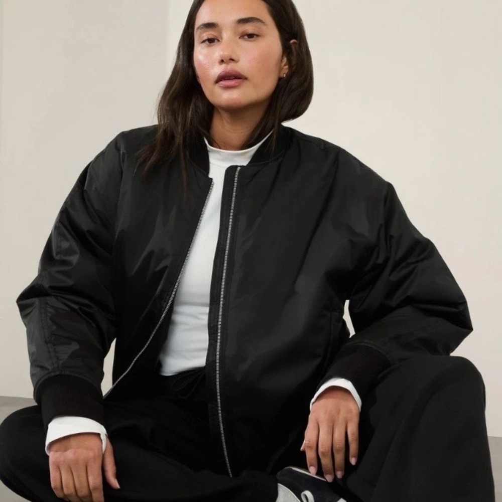 Athleta Women’s Black Bomber Jacket